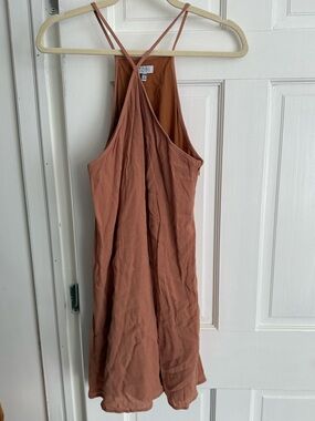 Tobi Terracotta Boho Western Halter Mini Dress | Desert Cowgirl Flowy Dress
